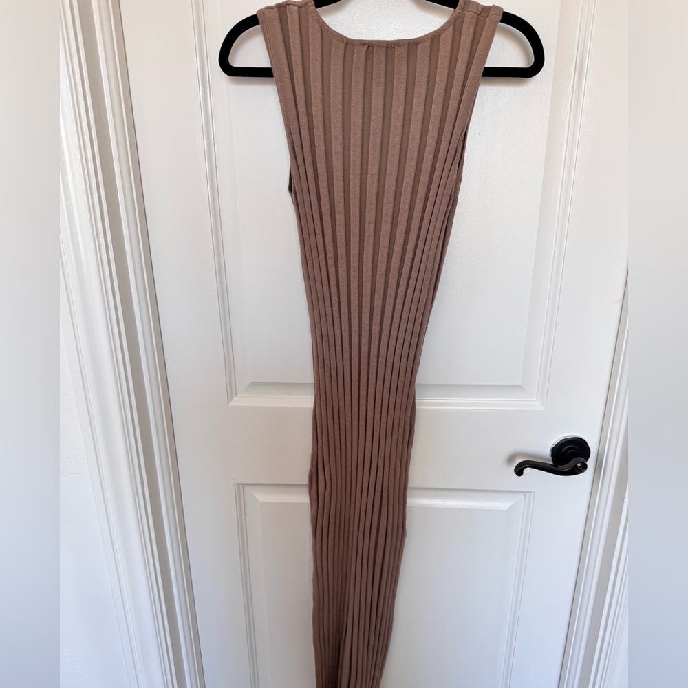 Bohme Brown Sleeveless Ribbed Dress - Picture 4 of 8